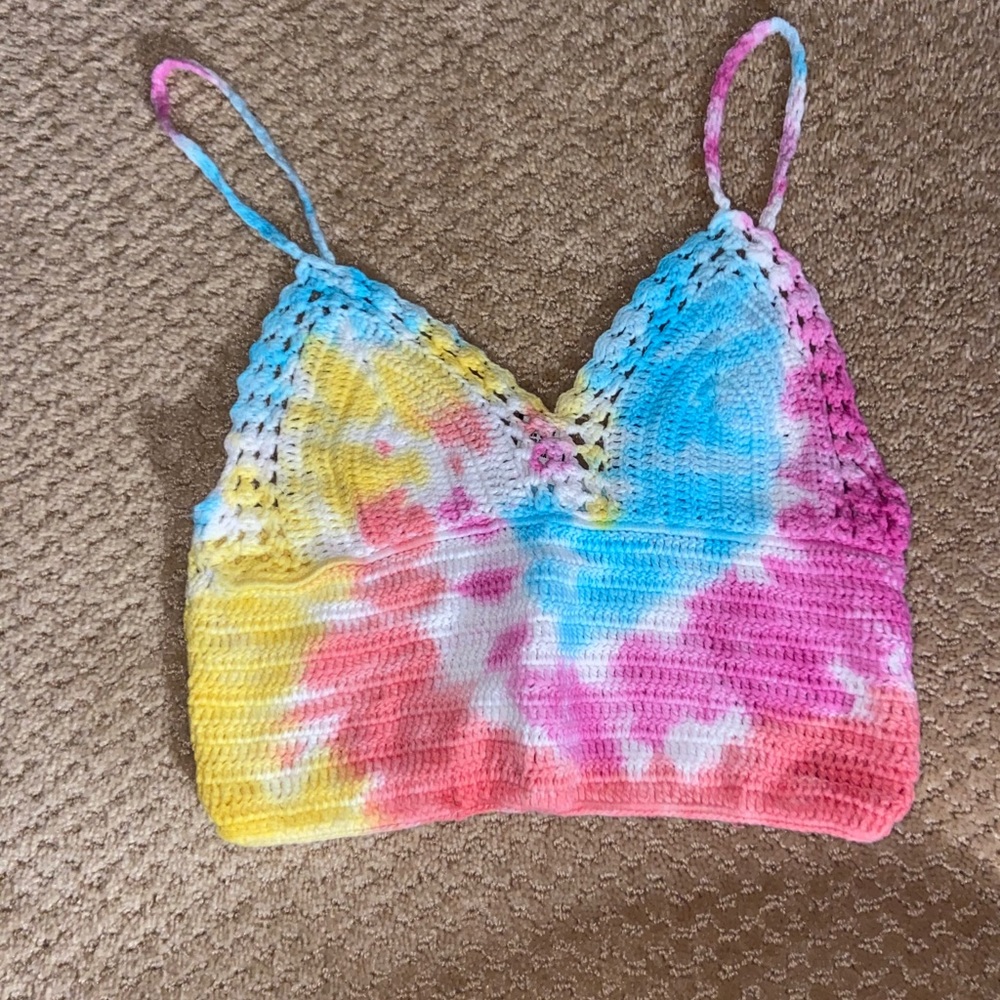 Rainbow crochet top